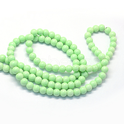 Baking Paint Glass Round Bead Strands DGLA-Q020-8mm-22-1