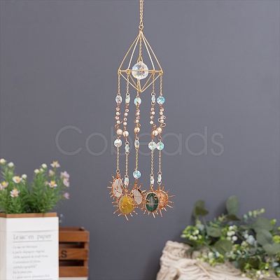 Glass Teardrop Hanging Ornaments PW-WG70020-01-1