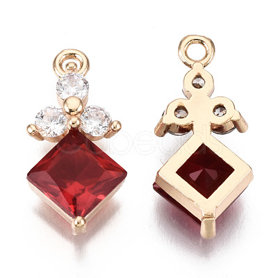 Brass Micro Pave Cubic Zirconia Links KK-R111-012-A02-1
