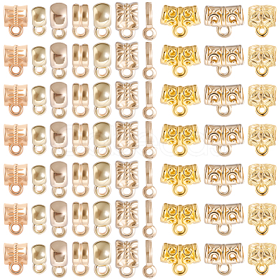 400Pcs 10 Styles CCB Plastic Tube Bails CCB-SC0001-25-1
