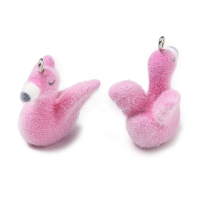 Flocking Opaque Resin Pendants RESI-F064-A19-1