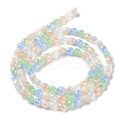 Electroplated Glass Beads Strands GLAA-B013-01D-1