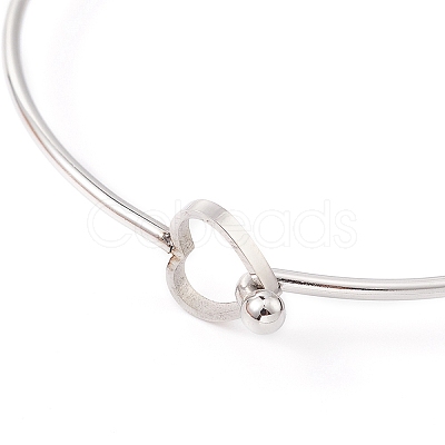 Stainless Steel Hollow Out Heart Bangle BJEW-YW0001-08P-1