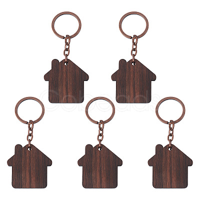 Walnut Wood Pendant Keychains KEYC-TAC0034-06D-1
