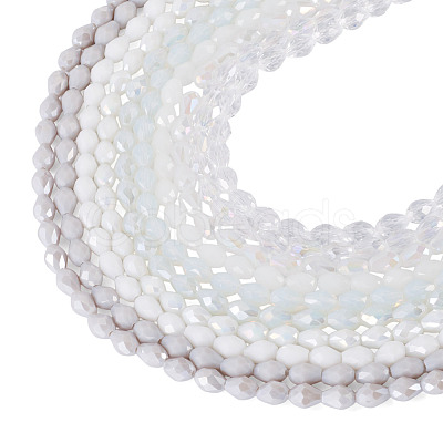 10Strands 10 Colors Transparent Glass Beads Strands EGLA-TA0013-24D-1