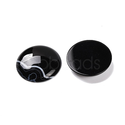 Natural Dyed & Heated Black Agate Cabochons G-B085-02A-03-1