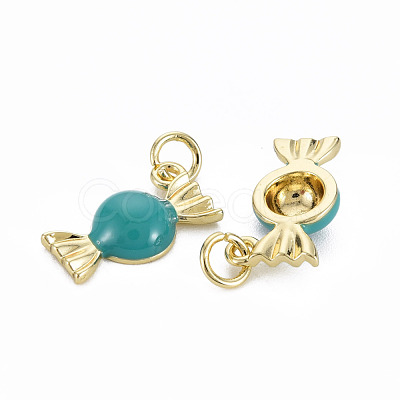 Brass Enamel Charms ENAM-S128-001O-NR-1
