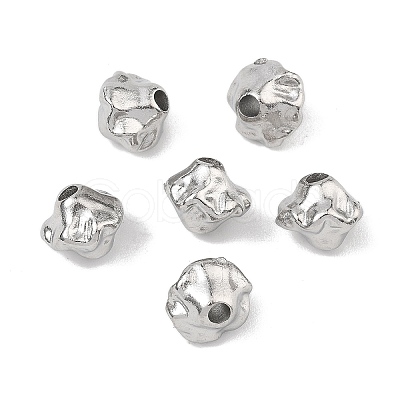 Hammered 304 Stainless Steel Beads STAS-B127-01P-04-1