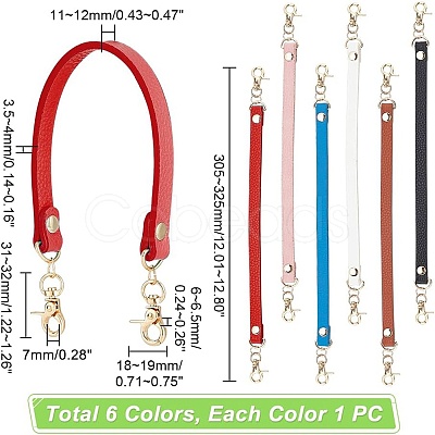 6Pcs 6 Colors PU Imitation Leather Bag Handles FIND-PH0009-49-1