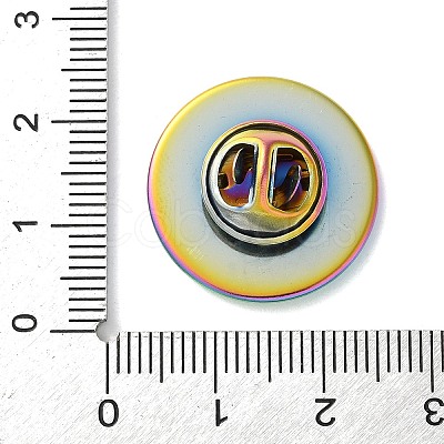 304 Stainless Steel Flat Round Brooch Brooch Base Settings STAS-S172-10B-M-1