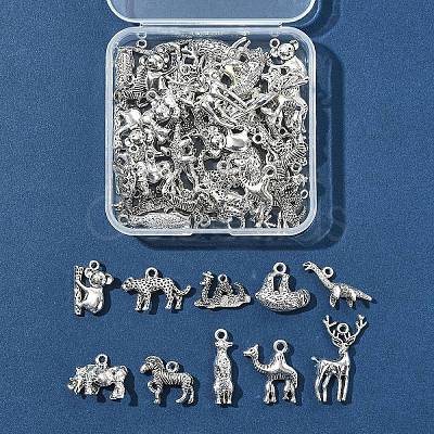 50Pcs Tibetan Style Alloy Animals Pendants FIND-FS0004-34-1