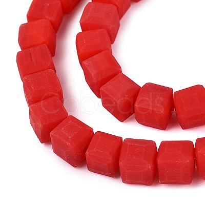 Opaque Frosted Glass Beads Strands GLAA-N072-01A-B05-1