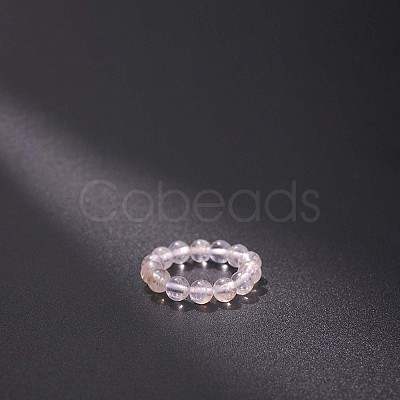 Synthetic Watermelon Stone Glass Stretchy Finger Rings FS-WG01730-30-1
