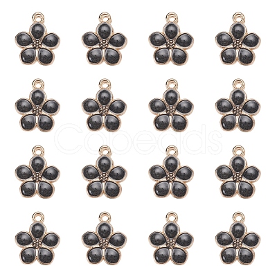 Light Gold Plated Alloy Enamel Pendants X-ENAM-R136-17D-1