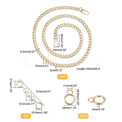 PandaHall Elite 1 Sheet Bag Strap Chains Sets FIND-PH0003-22-1