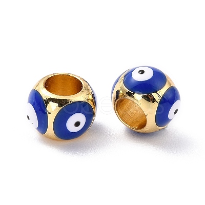 Golden Brass European Beads KK-A155-28G-D-1