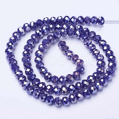Electroplate Glass Beads Strands EGLA-A034-P2mm-B07-1