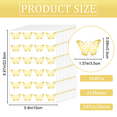 Gold Foil Self-adhesive Stickers DIY-WH20001-13B-1