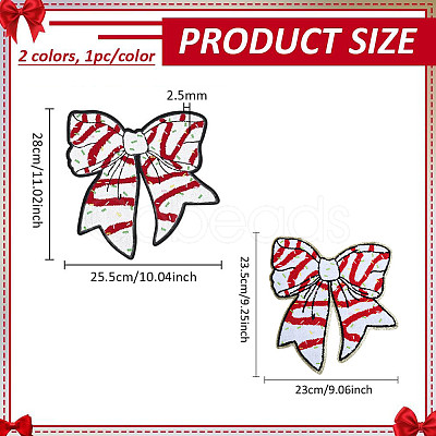 2Pcs 2 Colors Polyester Thread on Patches PATC-BC0001-28-1