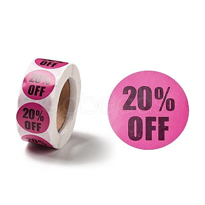 Percent Off Round Roll Stickers DIY-D078-02-1