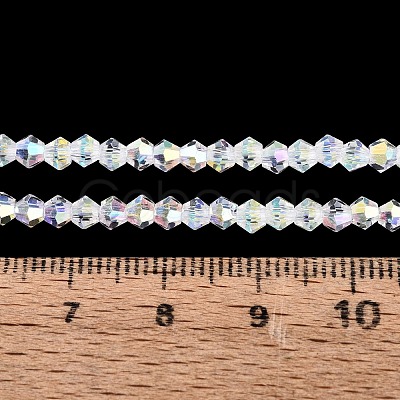 AB Color Plated Transparent Glass Beads Strands GLAA-G127-01-01H-1
