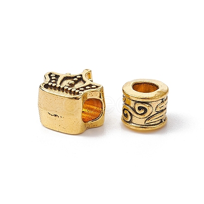 60Pcs 12 Style Tibetan Style Alloy European Beads FIND-FS0001-80-1