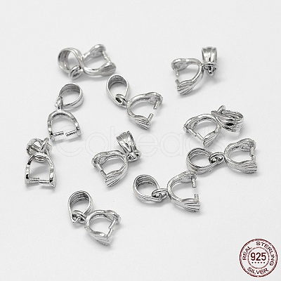 Anti-Tarnish Rhodium Plated 925 Sterling Silver Pendant Bails STER-A102-001P-1