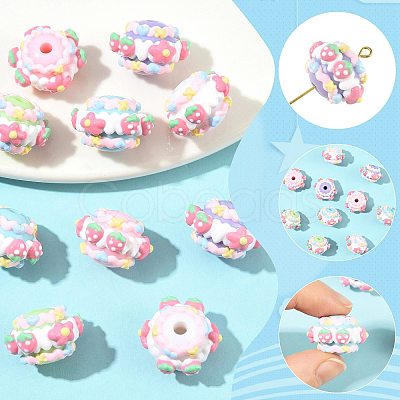 10Pcs 5 Colors Opaque Acrylic Beads MACR-FS0002-35-1