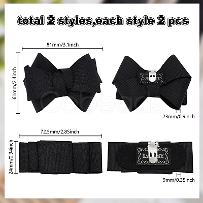 4Pcs 2 Styles Bowknot Webbing Ribbon Shoe Decorations FIND-AR0006-11-1