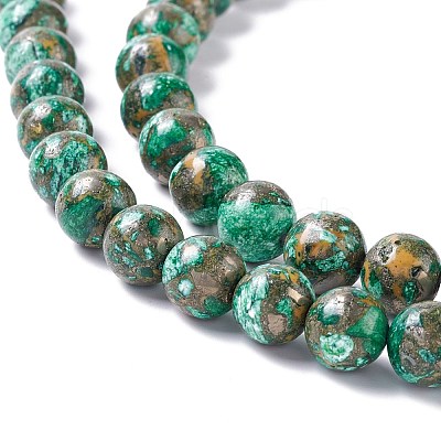 Assembled Synthetic Pyrite and Dyed Howlite Beads Strands G-K317-A03-03-1