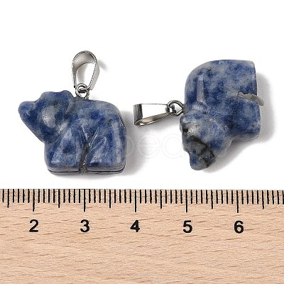 Natural Blue Spot Jasper Pendants G-B127-02P-06-1