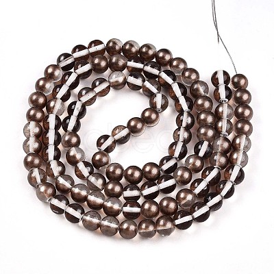 Baking Paint Transparent Glass Beads Strands DGLA-N011-8mm-09-1