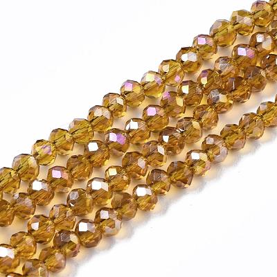 Electroplate Glass Beads Strands EGLA-R048-2mm-24-1