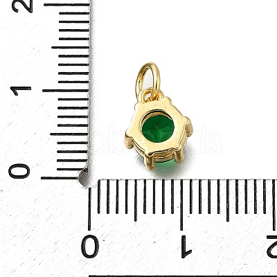Brass Pave Cubic Zirconia Pendants KK-V002-23G-06-1
