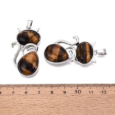 Natural Tiger Eye Pendants GG-N001-03P-02-1