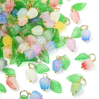 90Pcs 9 Colors Acrylic Charms PALLOY-YW00152-1