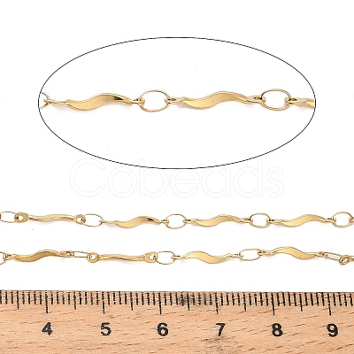 304 Stainless Steel Wavy Bar Link Chains CHS-H116-01D-G-1