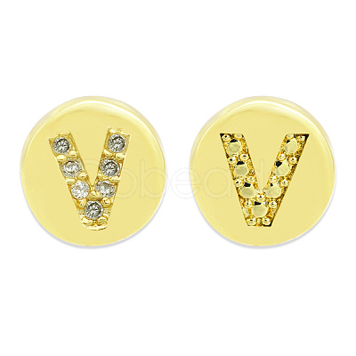 Brass Micro Pave Clear Cubic Zirconia Beads KK-T030-LA843-VX3-1