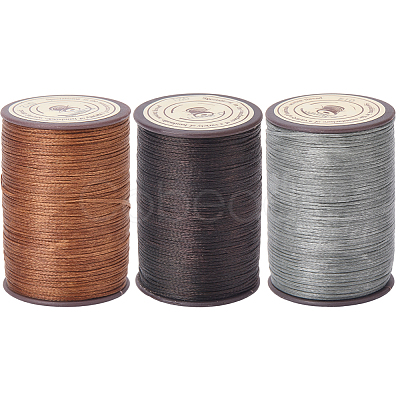 3 Roll 3 Colors Flat Waxed Polyester Thread String YC-CL0001-01B-1