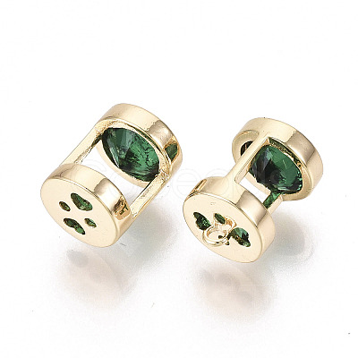 Brass Cubic Zirconia Charms KK-S356-067A-NF-1
