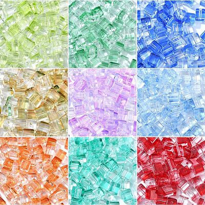 100Pcs Baking Paint Transparent Glass Beads DGLA-YW0001-35I-1