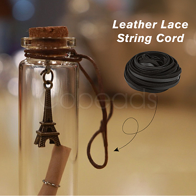 10Pcs Flat PU Leather Cord WL-DC0001-02A-1