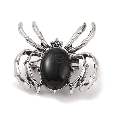 Natural Obsidian Brooches G-A224-01AS-13-1