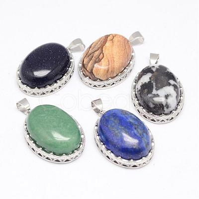 Natural & Synthetic Mixed Stone Pendants G-D851-M-1