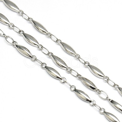Tarnish Resistant 304 Stainless Steel Decorative Rice Link Chains STAS-M032-33P-1