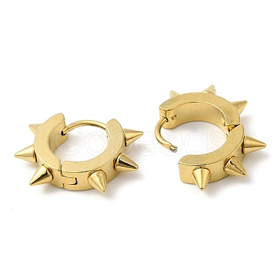 PVD Vacuum Plating 201 Stainless Steel Spike Hoop Earrings EJEW-A098-04G-1