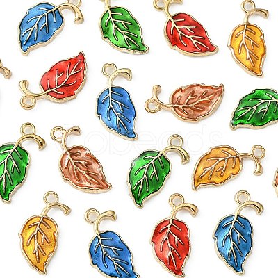 20Pcs 5 Colors Alloy Enamel Pendants ENAM-YW0003-14-1