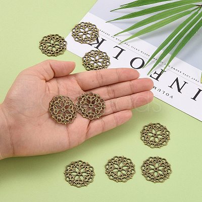 Tibetan Style Filigree Joiners Links LS-TIBE-A11623-AB-FF-1