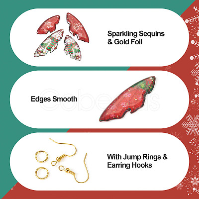 DIY Christmas Theme Epoxy Resin Wing Dangle Earring Kits DIY-TA0010-31-1