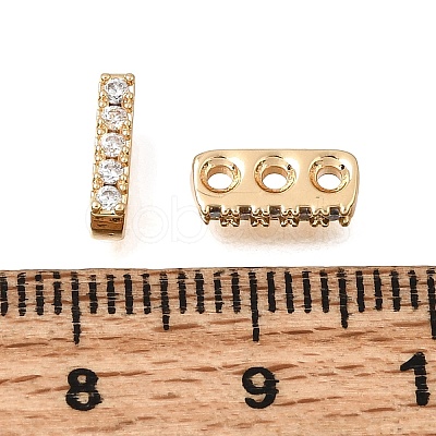 Brass Micro Pave Clear Cubic Zirconia Multi-Strands Links KK-N290-19G-1
